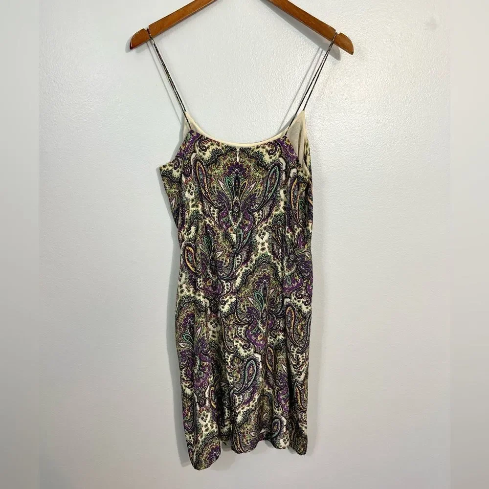 J. Crew Paisley Print Silk Spaghetti Strap‎ Dress
